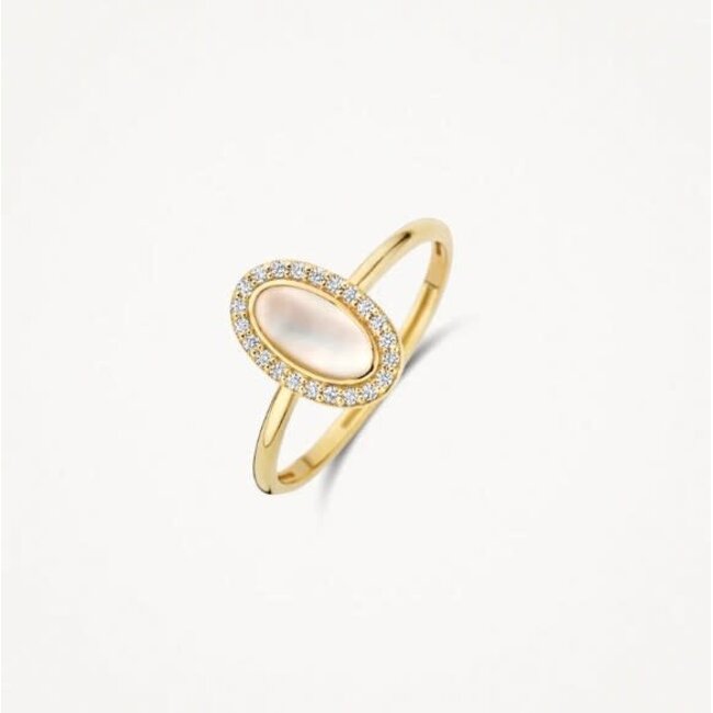 Blush Blush Ring 1279YMQ/54 14k Geelgoud Parelmoer en Zirkonia Maat 54