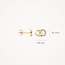 Blush Blush Oorbellen 7397YZI 14k Geelgoud 2 Circle met Zirkonia 5.1mm x 7.5mm