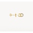 Blush Blush Oorbellen 7397YZI 14k Geelgoud 2 Circle met Zirkonia 5.1mm x 7.5mm