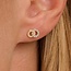 Blush Blush Oorbellen 7397YZI 14k Geelgoud 2 Circle met Zirkonia 5.1mm x 7.5mm