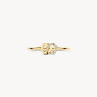 Blush Blush Ring 1282YZI/54 14k Geelgoud 2x Circle met Zirkonia Maat 54