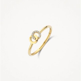 Blush Blush Ring 1282YZI/54 14k Geelgoud 2x Circle met Zirkonia Maat 54