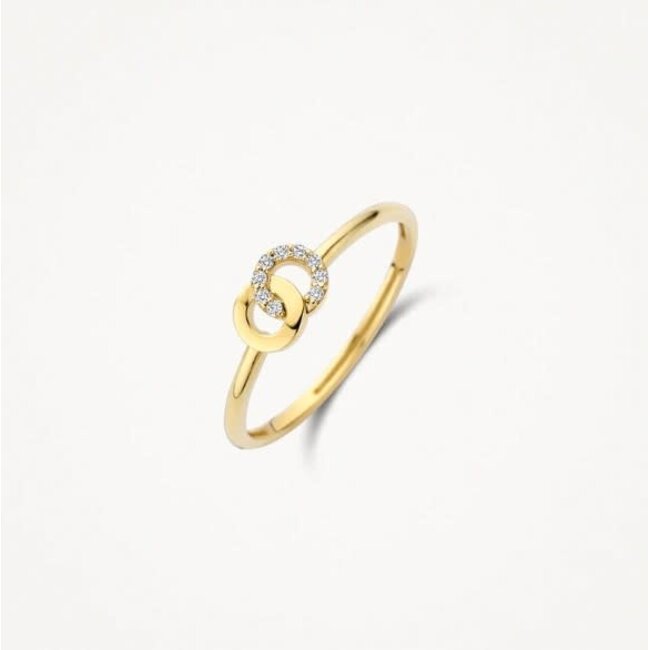 Blush Blush Ring 1282YZI/54 14k Geelgoud 2x Circle met Zirkonia Maat 54