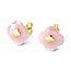 Morganne Bello Morganne Bello Oorbellen 3019YB145 Studs 18k Geelgoud Guava Quartz Clover 10mm