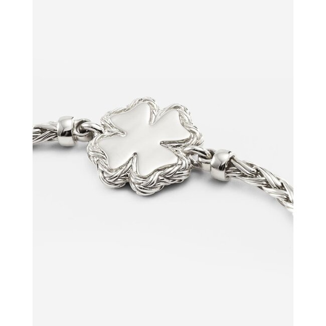 Buddha to Buddha Buddha to Buddha Armband 176 E+-G Katja Zilver Klaver Parelmoer Maat E+-G