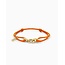 Buddha to Buddha Buddha to Buddha Armband 133OR GV M Katja Oranje Koord Zilver met Geelgouden Plating Maat M