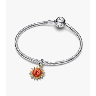 Pandora Pandora Bedel 764703C01 Zilver met 14k Geelgouden Plating Zon met Zirkonia