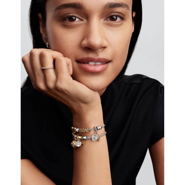 Pandora Pandora Bedel 764715C01 Zilver met 14k Geelgouden Plating Wereldbeker Voetbal