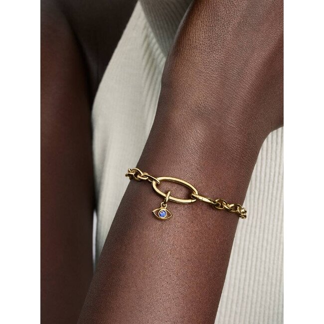 Pandora Pandora Bedel 764609C01 Zilver met 14k Geelgouden Plating Mini Boze Oog