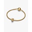 Pandora Pandora Bedel 764631C01 Zilver met 14k Geelgouden Plating Molen met Zirkonia