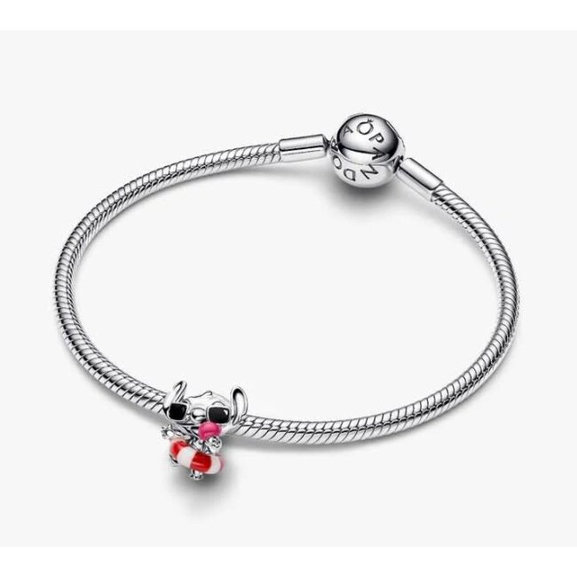 Pandora Pandora Bedel 794642C01 Zilver Disney Stitch met Zwemband en Ijsje