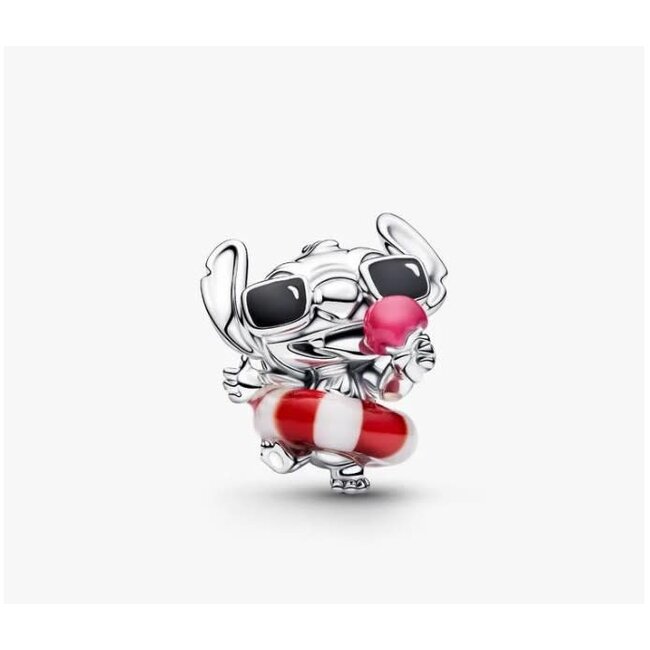 Pandora Pandora Bedel 794642C01 Zilver Disney Stitch met Zwemband en Ijsje
