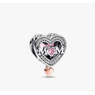 Pandora Pandora Bedel 782653C01 Zilver met Rosegouden Plating Mum Hart