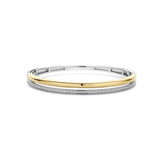 Ti Sento Milano Ti Sento Armband 23086ZY/L Zilver met Geelgouden Plating met Zirkonia Bangle 60mm