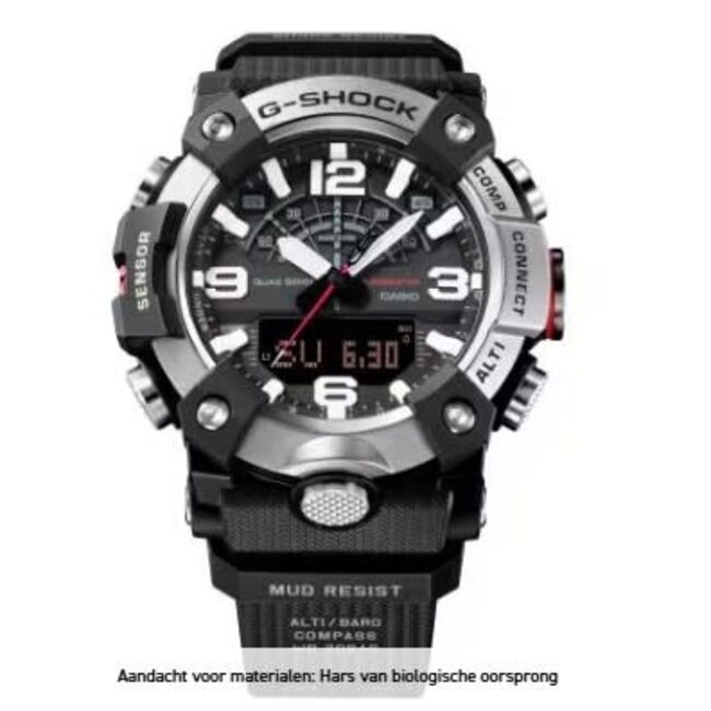 Casio G-Shock Casio G-Shock Horloge GG-B100XM-1AER Mudmaster Carbon Core Quard Analoog Digitaal Bluethooth 200m Waterdicht 51mm