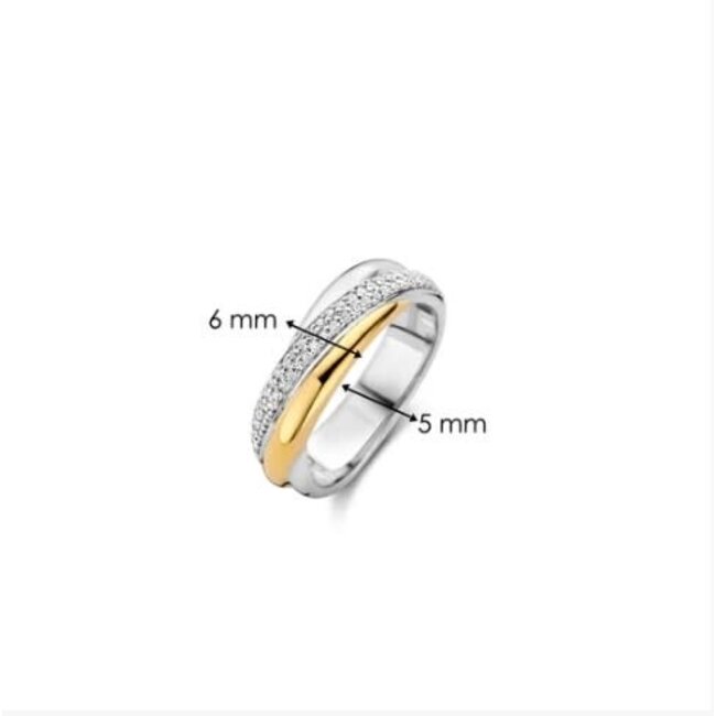 Ti Sento Milano Ti Sento Ring 12343ZY/54 Zilver Bi-color met Zirkonia Maat 54