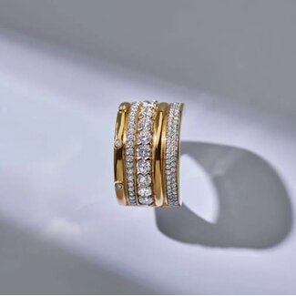 Ti Sento Milano Ti Sento Ring 12396ZY/56 Zilver Bi-color met Zirkonia Maat 56
