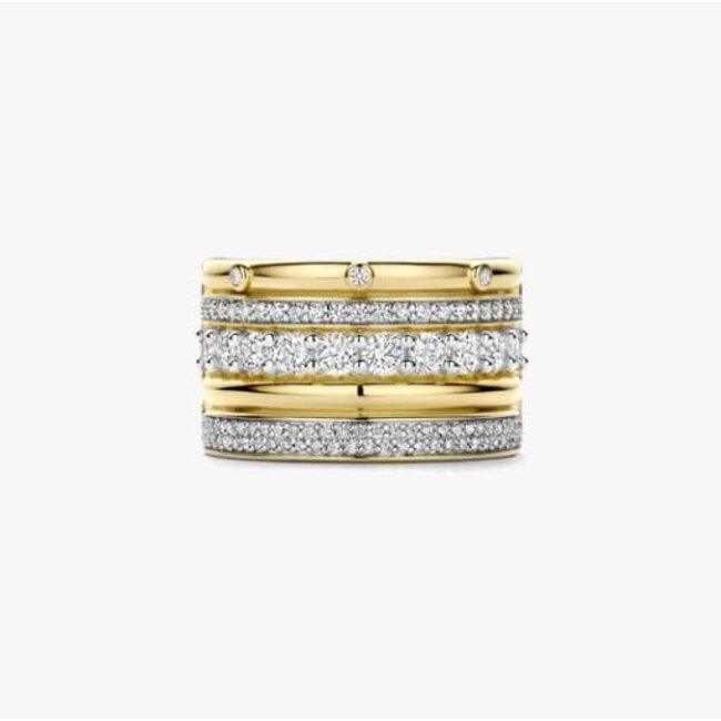 Ti Sento Milano Ti Sento Ring 12396ZY/56 Zilver Bi-color met Zirkonia Maat 56