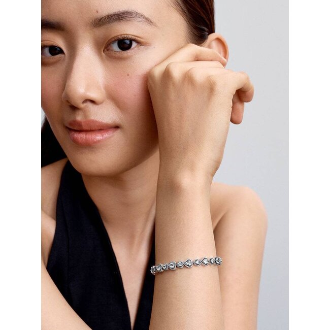Pandora Pandora Armband 593655C01-18 Zilver Hart Tennis met Zirkonia 18cm
