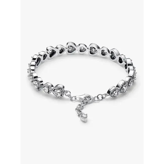 Pandora Pandora Armband 593655C01-18 Zilver Hart Tennis met Zirkonia 18cm