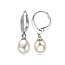 Blinckers Jewellery Huiscollectie BJ Oorbellen 13.43107 Zilver met Parel en Zirkonia met Brisurhaak 29mm