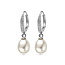 Blinckers Jewellery Huiscollectie BJ Oorbellen 13.43107 Zilver met Parel en Zirkonia met Brisurhaak 29mm