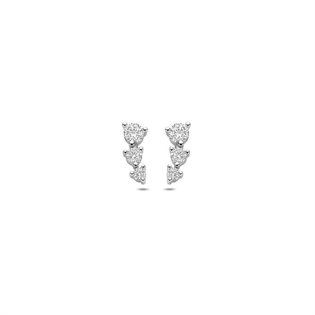 Blinckers Jewellery Huiscollectie BJ Oorbellen 13.43125 Zilver met Zirkonia 9mm
