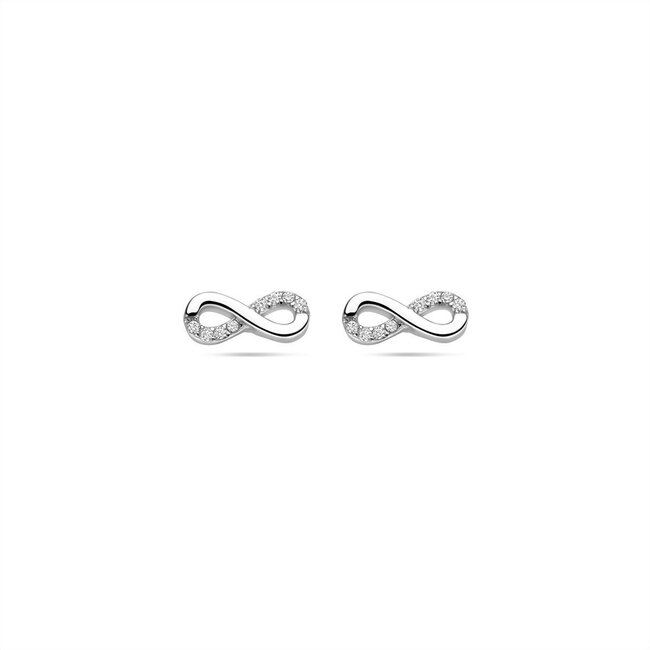 Blinckers Jewellery Huiscollectie BJ Oorbellen 13.43129 Zilver Infinity met Zirkonia9mm