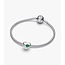 Pandora Pandora Bedel 794161C05 Zilver Graveerbaar Bol Hart met Groen Kristal