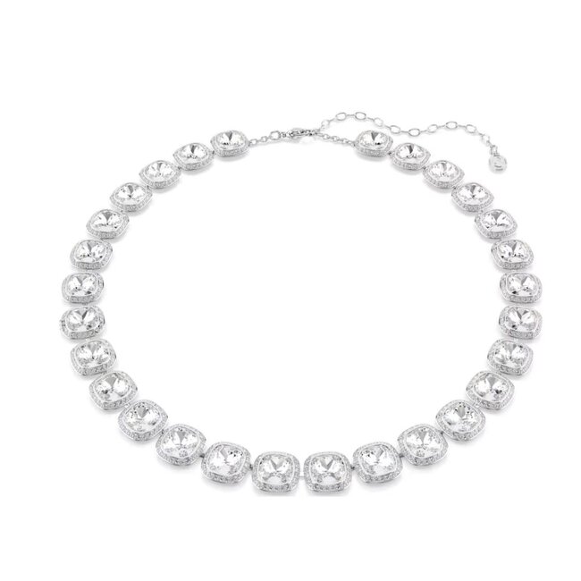 Swarovski Swarovski Collier 5751326 Una Zilverkleurig met Cushion Slijpvormige Kristallen