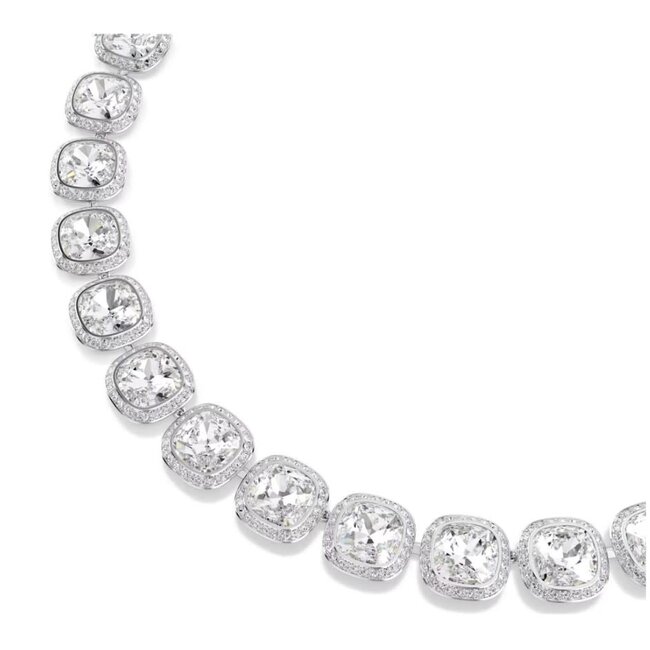 Swarovski Swarovski Collier 5751326 Una Zilverkleurig met Cushion Slijpvormige Kristallen
