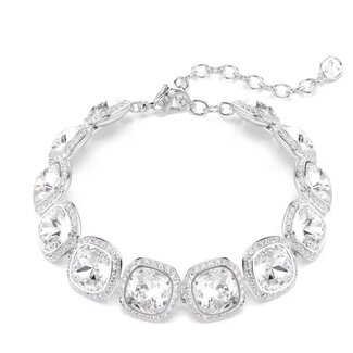 Swarovski Swarovski Armband 5751558 Una Zilverkleurig met Cushion Vorm Kristallen 24mm 15.5-20cm