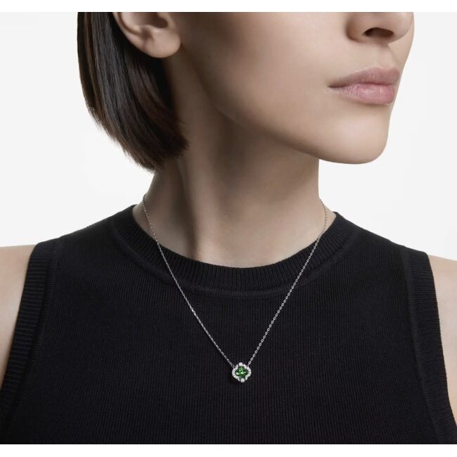 Swarovski Swarovski Collier 5757785 Una Zilverkleurig met Groene Kristal