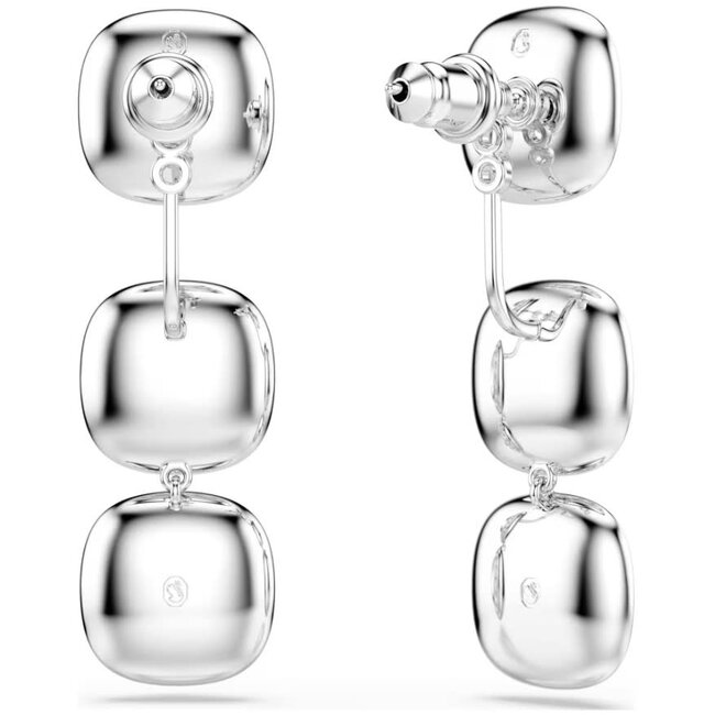 Swarovski Swarovski Oorbellen 5754342 Una Zilverkleurig Cushion Vorm Kristal