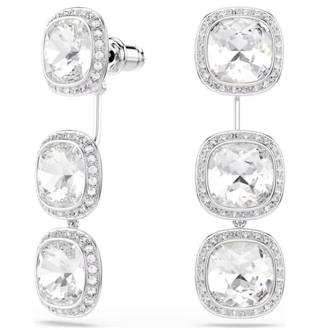 Swarovski Swarovski Oorbellen 5754342 Una Zilverkleurig Cushion Vorm Kristal