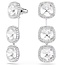 Swarovski Swarovski Oorbellen 5754342 Una Zilverkleurig Cushion Vorm Kristal