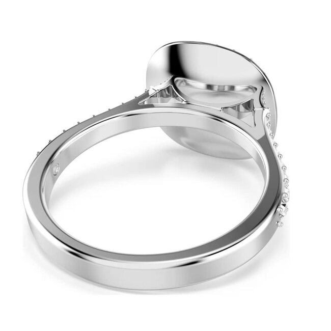 Swarovski Swarovski Ring 5758471/55 Una Zilverkleurig met Cushion Vorm Kristal Maat 55