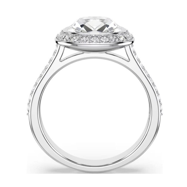 Swarovski Swarovski Ring 5758471/55 Una Zilverkleurig met Cushion Vorm Kristal Maat 55