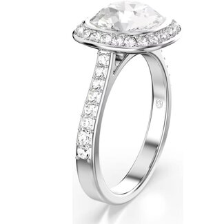 Swarovski Swarovski Ring 5758471/55 Una Zilverkleurig met Cushion Vorm Kristal Maat 55