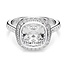 Swarovski Swarovski Ring 5758471/55 Una Zilverkleurig met Cushion Vorm Kristal Maat 55