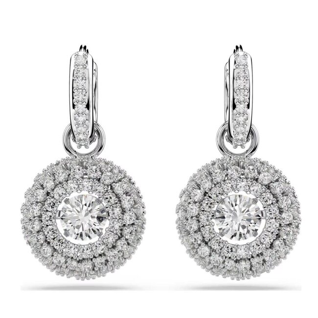 Swarovski Swarovski Oorbellen 5738193 Sublima Zilverkleurig Rond met Kristallen
