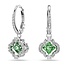 Swarovski Swarovski Oorbellen 5758001 Una Zilverkleurig Klaver met Groene Kristal