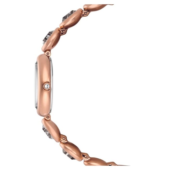 Swarovski Swarovski Horloge 5754814 Imber Ovaal Swiss Made Rosekleurig Staal met Zwarte Wijzerplaat met Zwarte Kristal 25x21mm