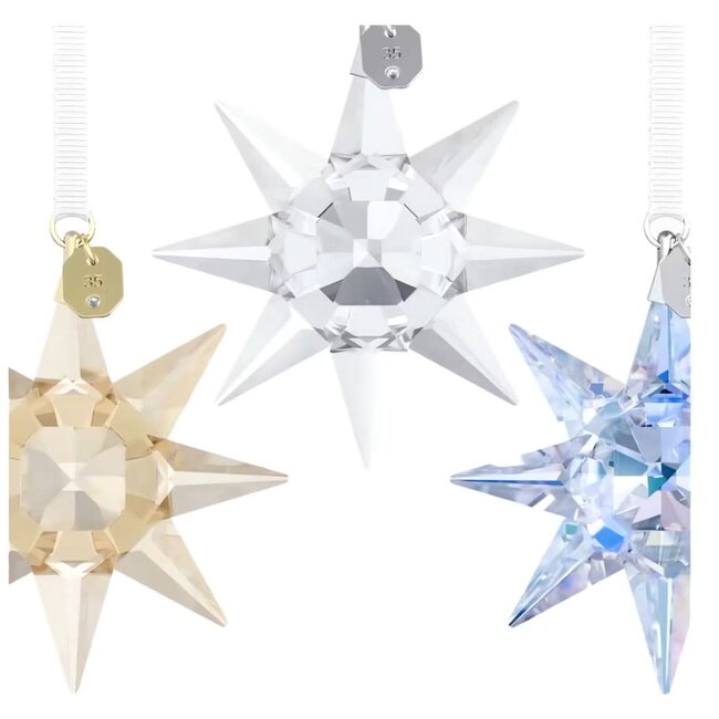 Swarovski Swarovski Ornament 5734798 35jarig Jubileum Kerstornament 2026 3 Stuks met Wit Lint
