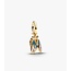 Pandora Pandora Bedel 764490C01 Zilver 14k Geelgouden Plating Cicada met Glitter Blauw en Zirkonia