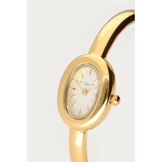 My Jewellery My Jewellery Horloge MJ14505-1200 Bangle Staal met Geelgouden Plating Quartz