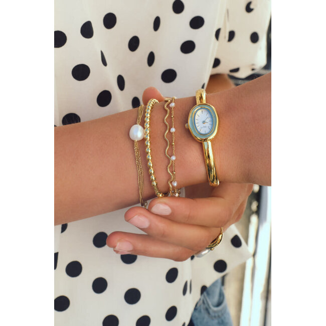 My Jewellery My Jewellery Horloge MJ14505-1200 Bangle Staal met Geelgouden Plating Quartz