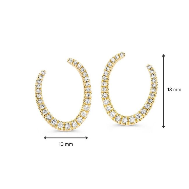 Excellent Jewelry Excellent Oorbellen OG118196 14k Geelgoud met 0.25crt H SI1 Diamant Fantasie 10x13mm