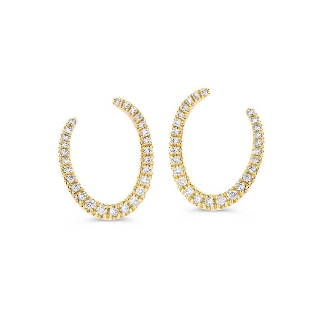 Excellent Jewelry Excellent Oorbellen OG118196 14k Geelgoud met 0.25crt H SI1 Diamant Fantasie 10x13mm