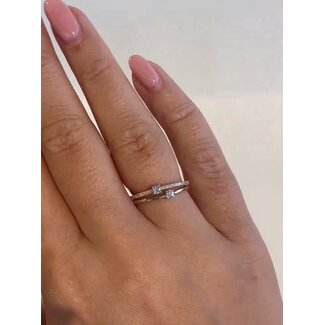 Excellent Jewelry Excellent Ring RG118106-54 14k Geelgoud me 0.28crt HSI Diamant Maat 54